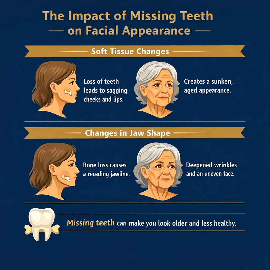 impact of missing teeth on facial appearance