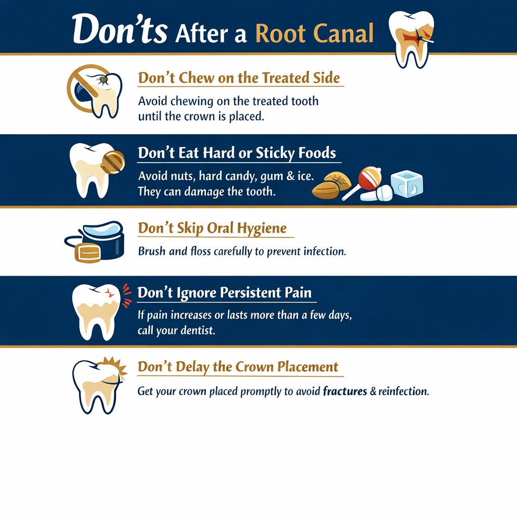 donts after root canal